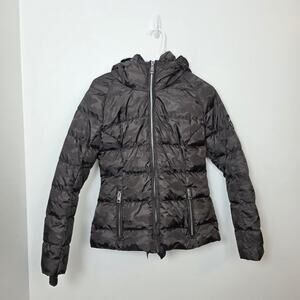 Skea Black Camo Insulated Outdoor Eve Down Filled Parka Puffer Jacket Size 2